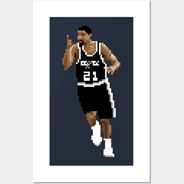 Tim Duncan Pixel Running Wall Art by qiangdade